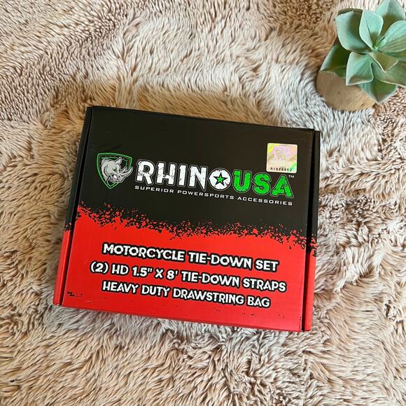 Rhino USA Motorcycle Tie-Down Set 2 HD 1.5" x 8' Tie-Down Straps with Bag - Picture 9 of 10